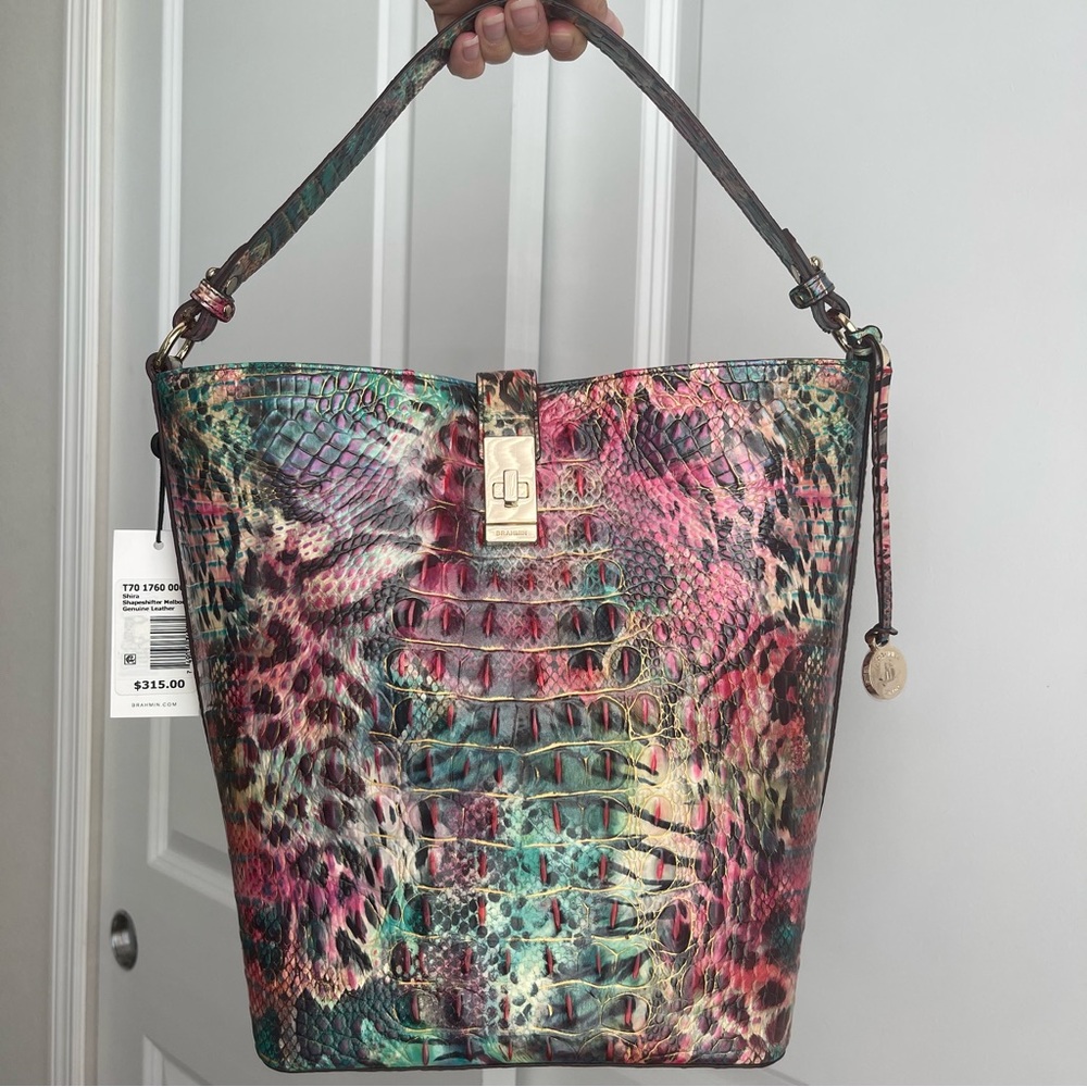 Brahmin Shira Bucket Bag Shapeshifter Melbourne Leather - Picture 2 of 8